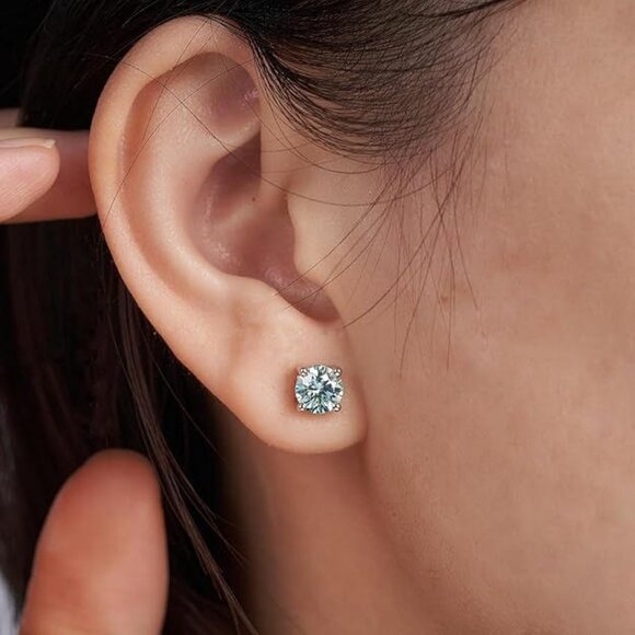 Moissanite Earrings - Picture 2 of 4
